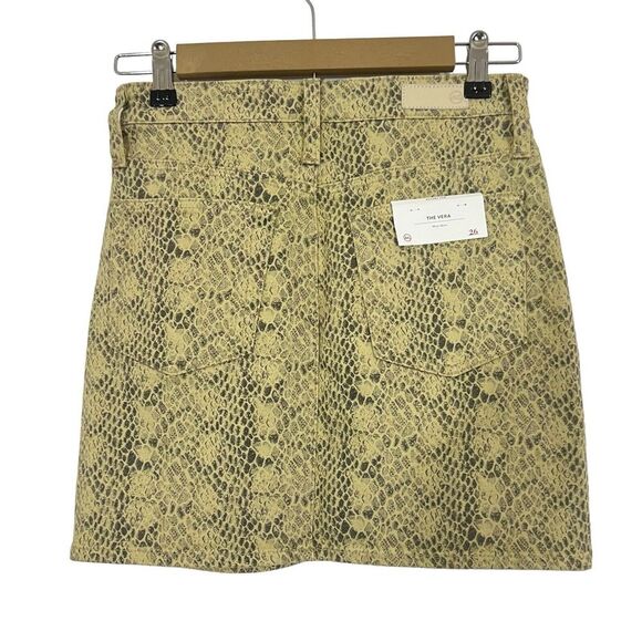 AG Adriano Goldschmied Size 26 Women's Vera Snake Print Denim Mini skirt - Picture 2 of 5
